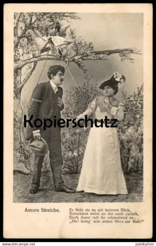 ALTE POSTKARTE AMORS STREICHE ENGEL ANGEL ANGE AMOR AMOURS PFEIL UND BOGEN LIEBESPFEIL LIEBESENGEL Ansichtskarte AK cpa