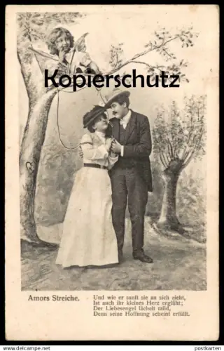 ALTE POSTKARTE AMORS STREICHE ENGEL ANGEL ANGE AMOR AMOURS PFEIL UND BOGEN LIEBESPFEIL LIEBESENGEL Ansichtskarte AK cpa