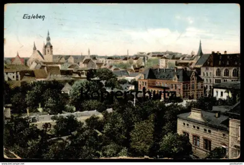 ALTE POSTKARTE EISLEBEN PANORAMA 1909 Ansichtskarte AK cpa postcard