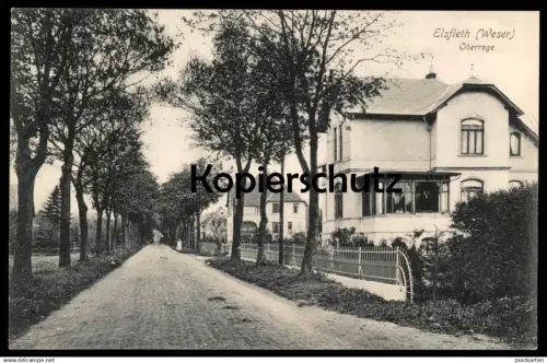 ALTE POSTKARTE ELSFLETH WESER OBERREGE Bahnpost-Stempel Hude - Blexen 1915 Villa Haus Ansichtskarte AK cpa postcard