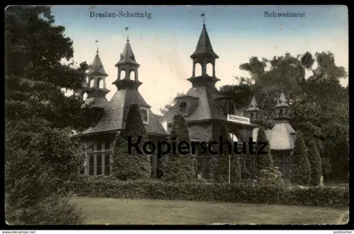 ALTE POSTKARTE BRESLAU SCHEITNIG SCHWEIZEREI FELDPOST 1916 Landwehr-Infanterie Wroclaw Brassel postcard AK Ansichtskarte