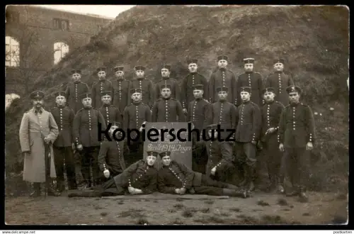 ALTE FOTO-POSTKARTE ZUR ERINNERUNG AN DIE REKRUTENZEIT PAROLE ANGER MAGDEBURG 1914 Soldaten Ansichtskarte postcard cpa
