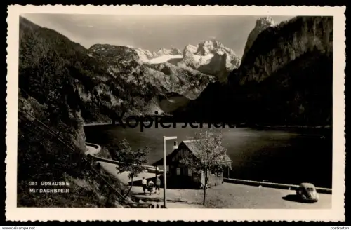 ALTE POSTKARTE GOSAUSEE MIT DACHSTEIN VW KÄFER Kever Coccinelle Volkswagen Auto car voiture Ansichtskarte cpa postcard