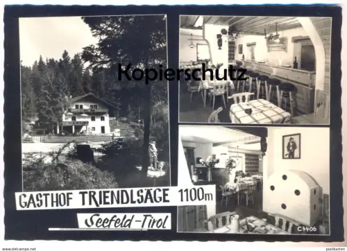 ÄLTERE POSTKARTE SEEFELD TIROL GASTHOF TRIENDLSÄGE 1100 METER Ansichtskarte AK cpa postcard