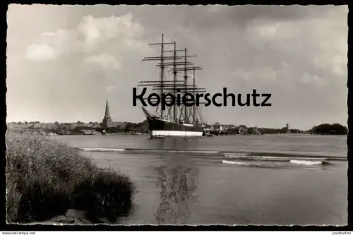 ÄLTERE POSTKARTE TRAVEMÜNDE SCHULSCHIFF PASSAT SCHIFF Segelschiff Segelschulschiff ship bateau Ansichtskarte AK postcard