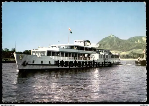 ÄLTERE POSTKARTE RHEINDAMPFER MS BERLIN MIT BLICK AUF DRACHENFELS Dampfer Schiff AK postcard steamship steamboat ship