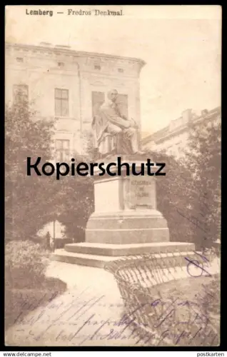 ALTE POSTKARTE LEMBERG FREDROS DENKMAL POMNIK A FREDRY LWOW LVIV Ukraine monument cpa postcard Ansichtskarte AK