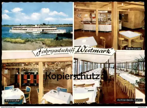 ÄLTERE POSTKARTE FAHRGASTSCHIFF WESTMARK DUISBURG RUHRORTER PERSONEN SCHIFFAHRT ACHTERDECK-SALON BIERKLAUSE Schiff ship