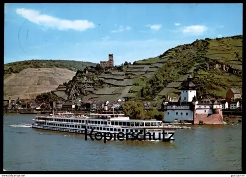 ÄLTERE POSTKARTE KABINENSCHIFF M.S. DEUTSCHLAND KÖLN-DÜSSELDORFER RHEIN DAMPFER HÖHE PFALZ KAUB Ansichtskarte postcard