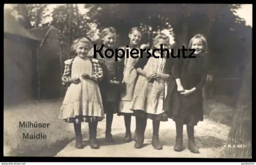 ALTE POSTKARTE MILHÜSER MAIDLE KINDER MÜLHAUSEN MULHOUSE MÄDCHEN children enfants ALSACE ELSASS cpa postcard