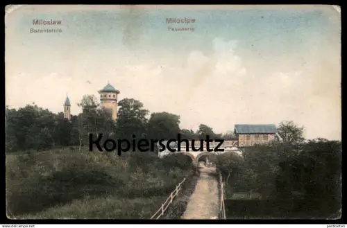 ALTE POSTKARTE MILOSLAW BAZANTERNIA FASANERIE 1914 Wielkopolska Polska Polen Poland Ansichtskarte AK cpa postcard