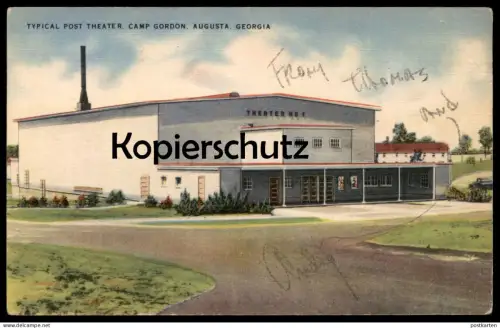 ALTE POSTKARTE AUGUSTA GEORGIA CAMP GORDON TYPICAL POST THEATER NO. 1 USA postcard Ansichtskarte