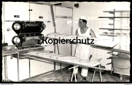 ÄLTERE POSTKARTE BÄCKEREI BÄCKER BROTE OFEN MASCHINE WERNER & PFLEIDERER STEMPEL SANKT JOHANN IN TIROL JÖCHLER