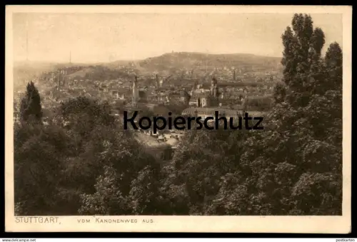 ALTE POSTKARTE STUTTGART BLICK VOM KANONENWEG AUS PANORAMA Ansichtskarte AK cpa postcard