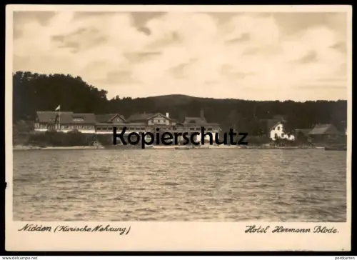 ALTE POSTKARTE NIDDEN KURISCHE NEHRUNG HOTEL HERMANN BLODE KURISCHES HAFF Nida Neringa postcard AK Ansichtskarte