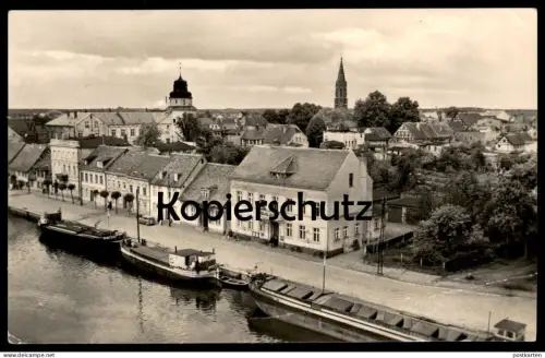 ÄLTERE POSTKARTE UECKERMÜNDE BLICK AUF DAS ALTE BOLLWERK FRACHTSCHIFFE SCHIFF SCHIFFE Ansichtskarte AK postcard cpa