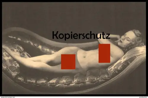 ÄLTERE REPRO ? POSTKARTE AKT NACKTE LIEGENDE FRAU EROTIK BRUST breast eroticism femme nus nude woman nudity postcard