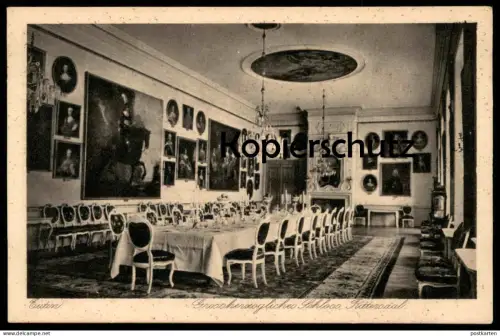 ALTE POSTKARTE EUTIN GROSSHERZOGLICHES SCHLOSS RITTERSAAL SAAL PORTRÄT KRONLEUCHTER Ansichtskarte AK cpa postcard