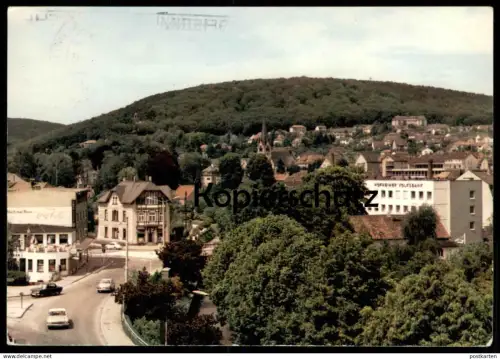 ÄLTERE POSTKARTE HOFHEIM TAUNUS PANORAMA HOFHEIMER VOLKSBANK WERBUNG MACH MAL PAUSE COCA COLA Ansichtskarte cpa postcard