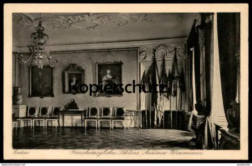 ALTE POSTKARTE EUTIN GROSSHERZOGLICHES SCHLOSS AUDIENZ-VORZIMMER GEMÄLDE BILDER WANDBILD Ansichtskarte AK cpa postcard