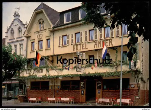 ÄLTERE POSTKARTE KAMP-BORNHOFEN HOTEL ANKER BESITZER FAMILIE DIETRICH-SCHUCK-ERIKSEN FLAGGE DEUTSCHLAND FRANKREICH AK
