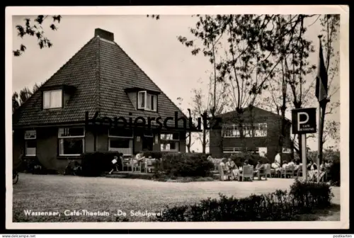 ALTE POSTKARTE WASSENAAR CAFÉ-THEETUIN DE SCHULPWEI PARKPLATZ Pays-Bas Nederland Ansichtskarte postcard cpa AK