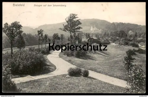 ALTE POSTKARTE BIELEFELD ANLAGEN AUF DEM JOHANNISBERG PARK parc postcard AK Ansichtskarte cpa