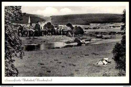 ÄLTERE POSTKARTE SOMMERFRISCHE WAHMBECK WESER ÜBER BODENFELDE PANORAMA ZELT camping tent Ansichtskarte AK cpa postcard
