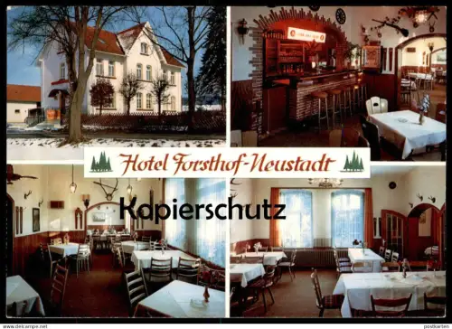 ÄLTERE POSTKARTE NEUSTADT HESSEN HOTEL FORSTHOF EVA & PETER MÜHL LANDKREIS MARBURG-BIEDENKOPF SPIELAUTOMAT AUTOMAT AK