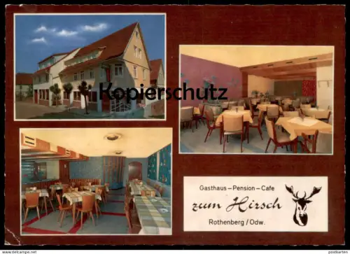 ÄLTERE POSTKARTE ROTHENBERG ODENWALD GASTHAUS PENSION CAFÉ ZUM HIRSCH J. P. SIEFERT OBERZENT HESSEN Ansichtskarte AK cpa