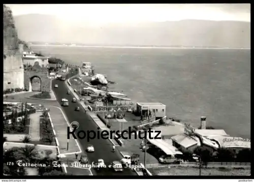 ALTE POSTKARTE TERRACINA ZONA ALBERGHIERA E VIA APPIA SHELL TANKSTELLE FILLING STATION STAZIONE DI SERVIZIO Italy Italia