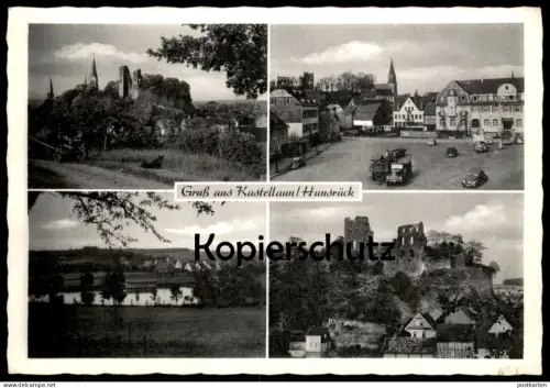 ALTE POSTKARTE GRUSS AUS KASTELLAUN BURG MARKTPLATZ LKW MAGIRUS DEUTZ Hunsrück Ansichtskarte AK cpa postcard