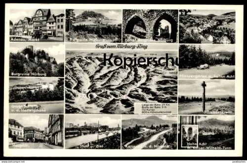 ALTE POSTKARTE GRUSS VOM NÜRBURG-RING ADENAU KARUSSELL SCHLEIFE NÜRBURGRING Rennstrecke racetrack speedway postcard cpa