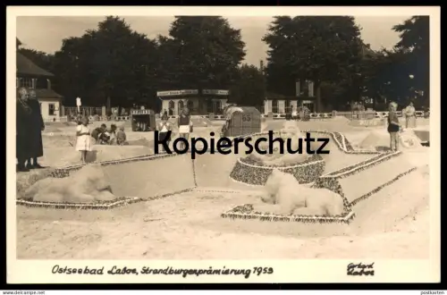 ALTE POSTKARTE OSTSEEBAD LABOE SANDBURGENPRÄMIERUNG 1953 KIEL Sandburg Sandburgen sandcastle Ansichtskarte postcard cpa