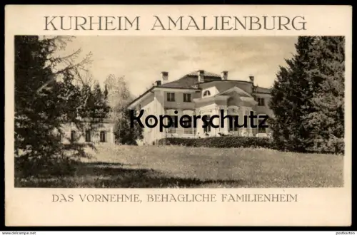 ALTE POSTKARTE BAD WIESSEE KURHEIM AMALIENBURG DAS VORNEHME BEHAGLICHE FAMILIENHEIM Ansichtskarte AK postcard cpa