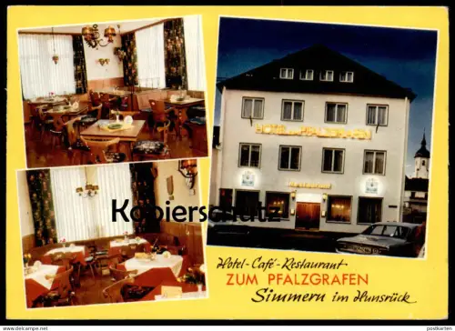 ÄLTERE POSTKARTE HOTEL CAFÉ RESTAURANT ZUM PFALZGRAFEN SIMMERN IM HUNSRÜCK GÜNTER KLOOS WM 1974 Ansichtskarte postcard