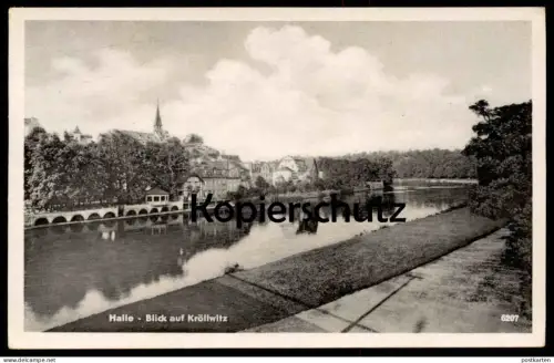 ALTE POSTKARTE HALLE SAALE BLICK AUF KRÖLLWITZ Teich Ansichtskarte AK postcard cpa