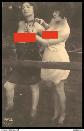 ALTE REPRO ? POSTKARTE AKT FRAUEN NACKT BRUST EROTIK FESSELUNG eroticism nus nude breast women nudity postcard cpa