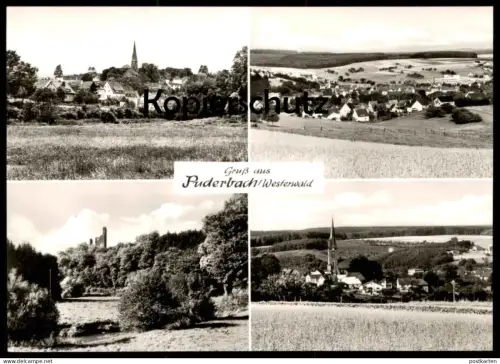 ÄLTERE POSTKARTE GRUSS AUS PUDERBACH WESTERWALD W. KAULBACH TABAK- & SCHREIBWAREN TOTO LOTTO Rheinland-Pfalz AK postcard