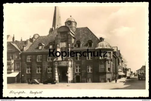 ALTE POSTKARTE BUXTEHUDE RATHAUS SPARKASSE 1942 Autos Pferdewagen Ansichtskarte AK cpa postcard