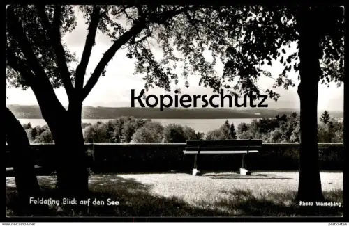 ÄLTERE POSTKARTE FELDAFING BLICK AUF DEN SEE STARNBERGER SEE RUHEBANK PHOTO WÖRSCHING Ansichtskarte cpa photo postcard