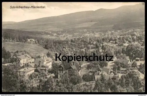 ALTE POSTKARTE SCHREIBERHAU-MARIENTAL IM RIESENGEBIRGE PANORAMA Karkonosze Krkonose Ansichtskarte cpa postcard