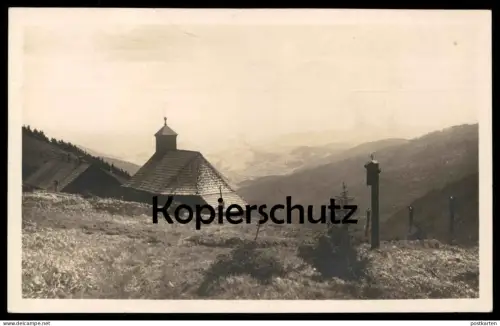 ALTE POSTKARTE HEIDEBRÜNNL KAPELLE ALTVATERGEBIRGE KREIS MÄHRISCH SCHÖNBERG Heidebrünnel Mähren Wegkreuz postcard cpa AK