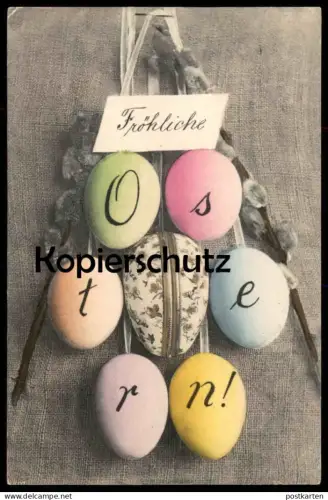 ALTE POSTKARTE FRÖHLICHE OSTERN EIER OSTERGRÜSSE EIERSTRAUCH easter greetings eggs paques Ansichtskarte AK cpa postcard