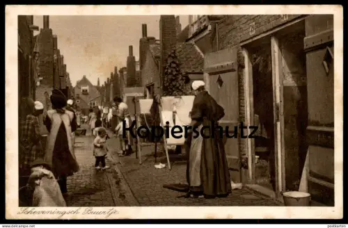 ALTE POSTKARTE SCHEVENINGEN SCHEVENINGSCH BUURTJE Nachbarschaft neighborhood traditional costume Tracht postcard cpa