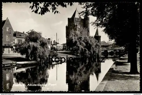 ALTE POSTKARTE HAARLEM AMSTERDAMSE POORT ZUG TRAIN BAHN Pays-Bas Nederland Amsterdamer Tor Stadttor postcard cpa AK