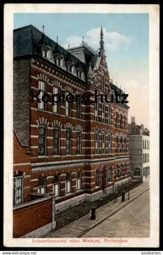 ALTE POSTKARTE ROTTERDAM INDUSTRIESCHOOL VOOR MEISJES School Schule für Mädchen Mädchenschule postcard Ansichtskarte