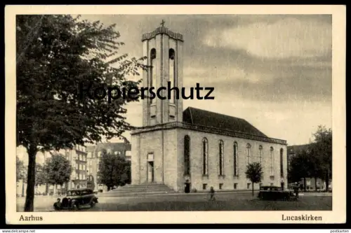 ALTE POSTKARTE AARHUS LUCASKIRKEN 1944 LUKASKIRKEN Lucas Lukas Kirken Danmark Dänemark Denmark Ansichtskarte postcard