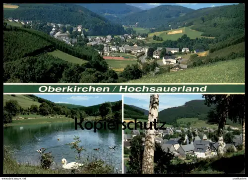 ÄLTERE POSTKARTE OBERKIRCHEN HOCHSAUERLAND PANORAMA SCHWAN Schmallenberg Ansichtskarte AK cpa postcard