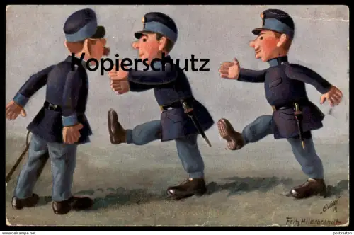 ALTE OILETTE RAPHAEL TUCK KÜNSTLER POSTKARTE VATERLANDSVERTEIDIGER SOLDATEN SIGN. FRITZ HILDEBRANDT soldier postcard AK